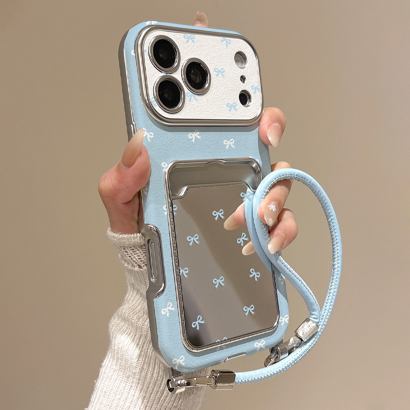 Phone Accessories - Cute Bow Mirror Card Holder Phone