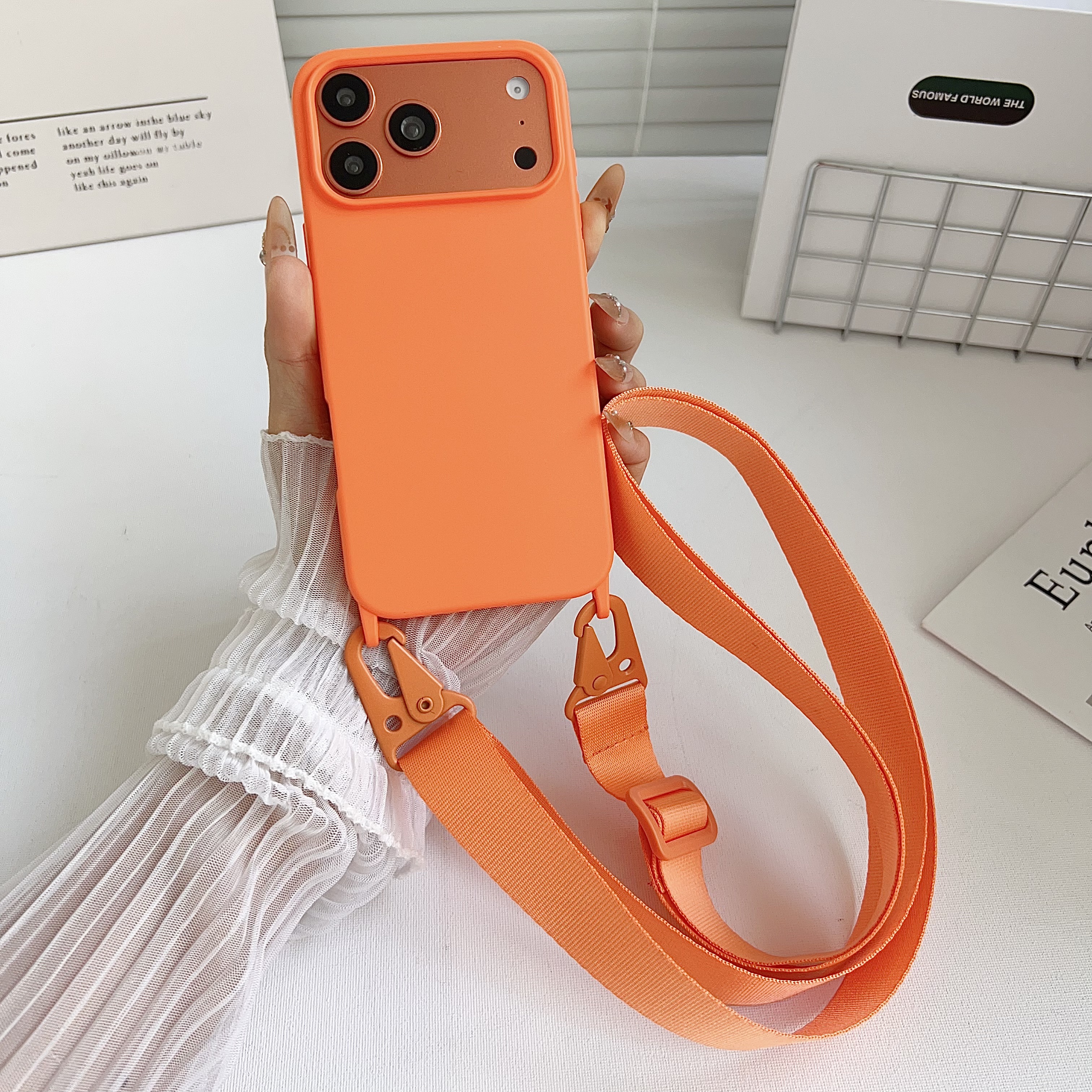 Phone Accessories For Girls - Crossbody Lanyard Matte Silicone Soft Case