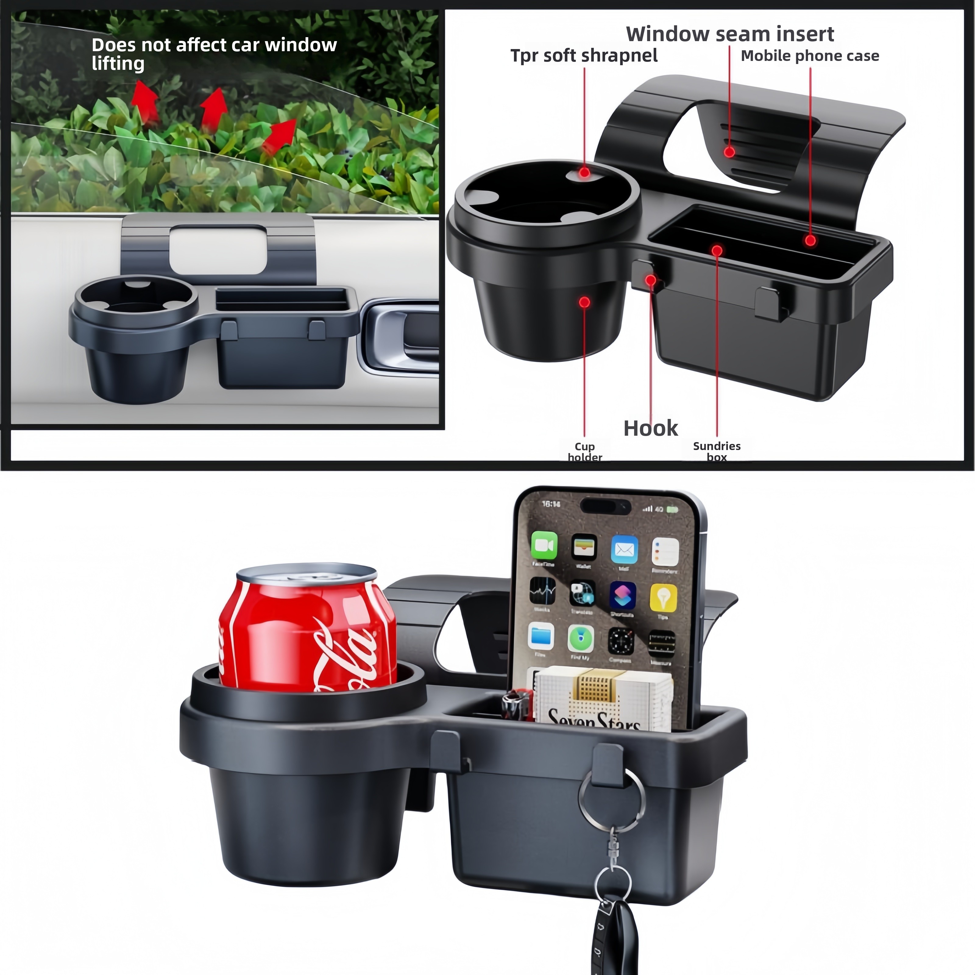 Phone Accessories Rack - Car Cup Holder Phone Mount Organizer