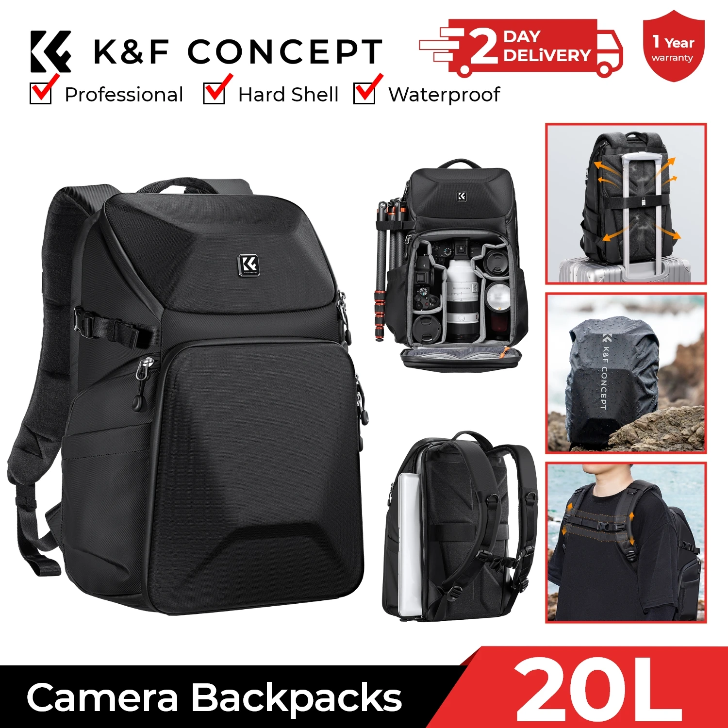 K&F CONCEPT 20L Camera Backpac – Phone Accessories For Photography recenzja i cena