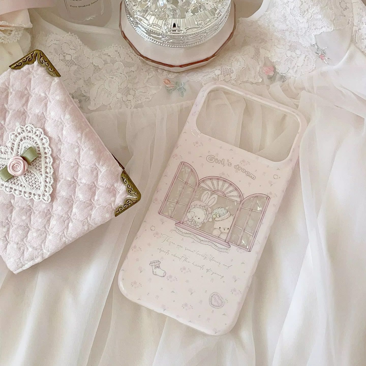 Kawaii Bunny Bear Floral Pink  – Phone Accessories For Girls recenzja i cena