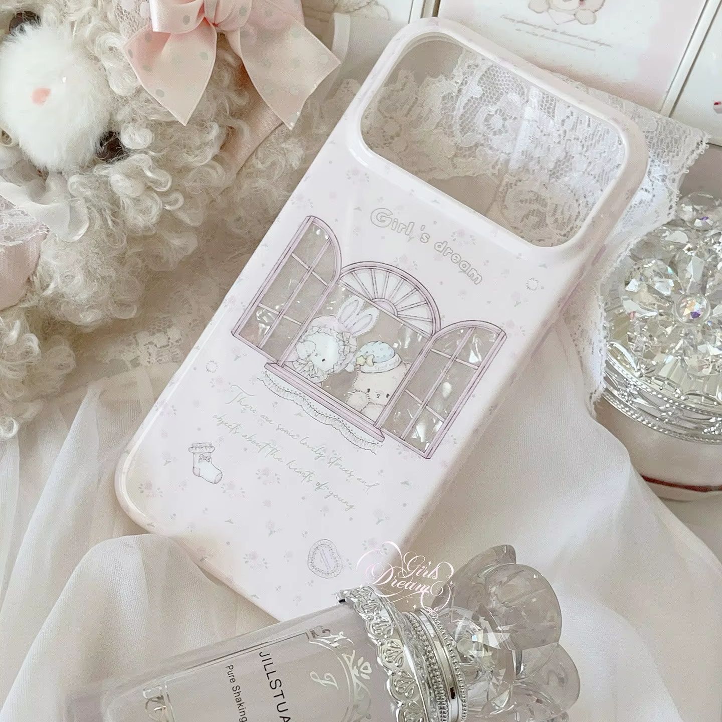 Kawaii Bunny Bear Floral Pink  – Phone Accessories For Girls recenzja i cena