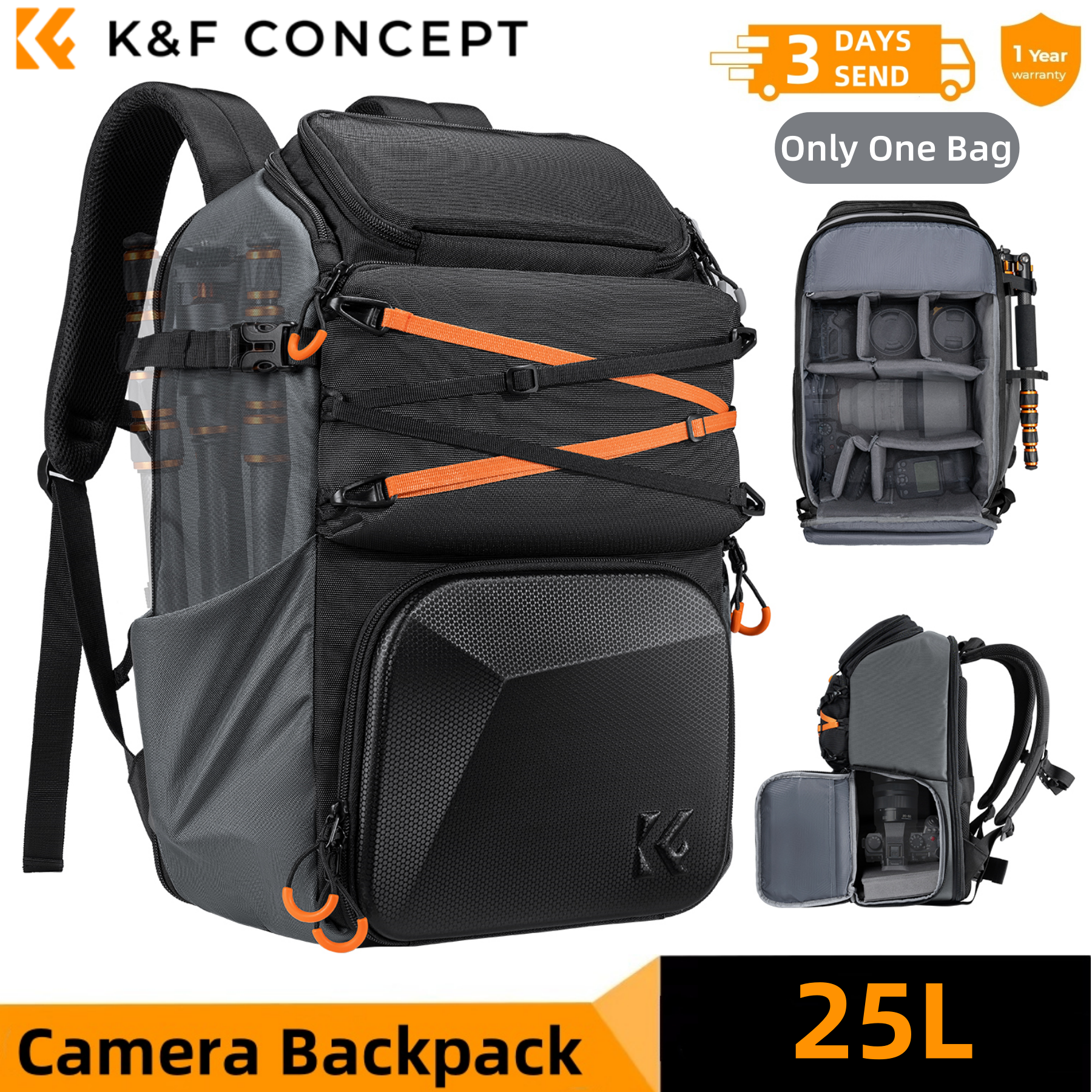 K&F CONCEPT 25L Outdoor Camera – Phone Accessories For Photography recenzja i cena