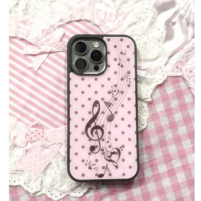 Korean ins Pink Brown Polka Do – Phone Accessories For Girls recenzja i cena