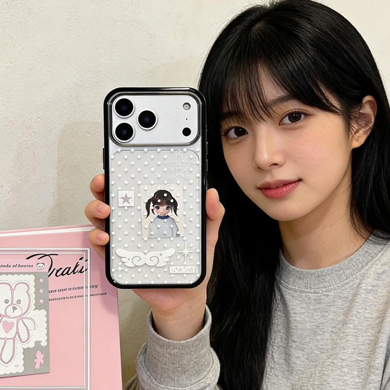Ins Korean Girl Polka Dots Win – Phone Accessories For Girls recenzja i cena