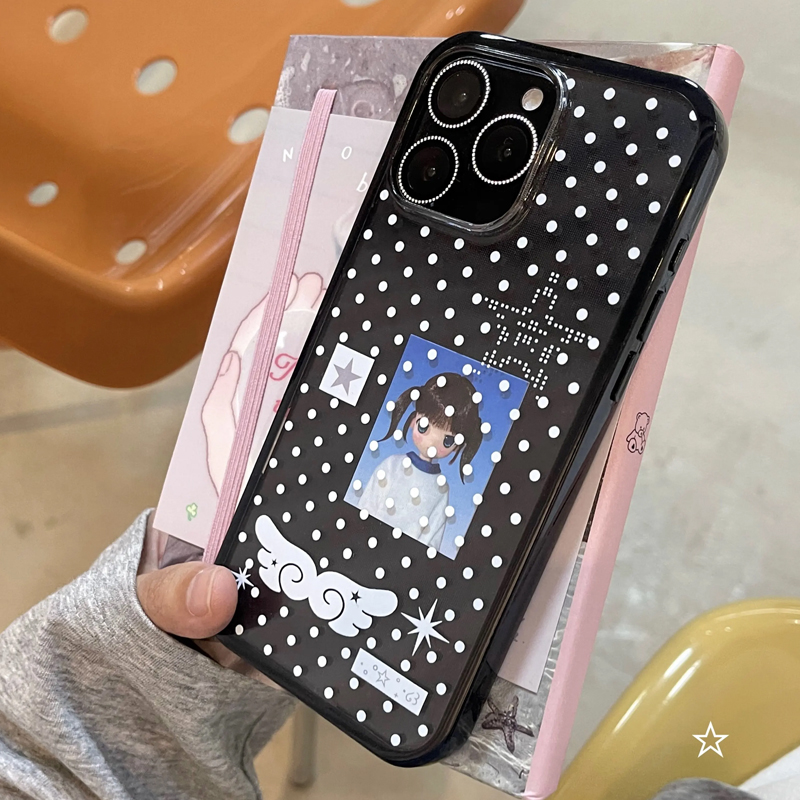 Ins Korean Girl Polka Dots Win – Phone Accessories For Girls recenzja i cena
