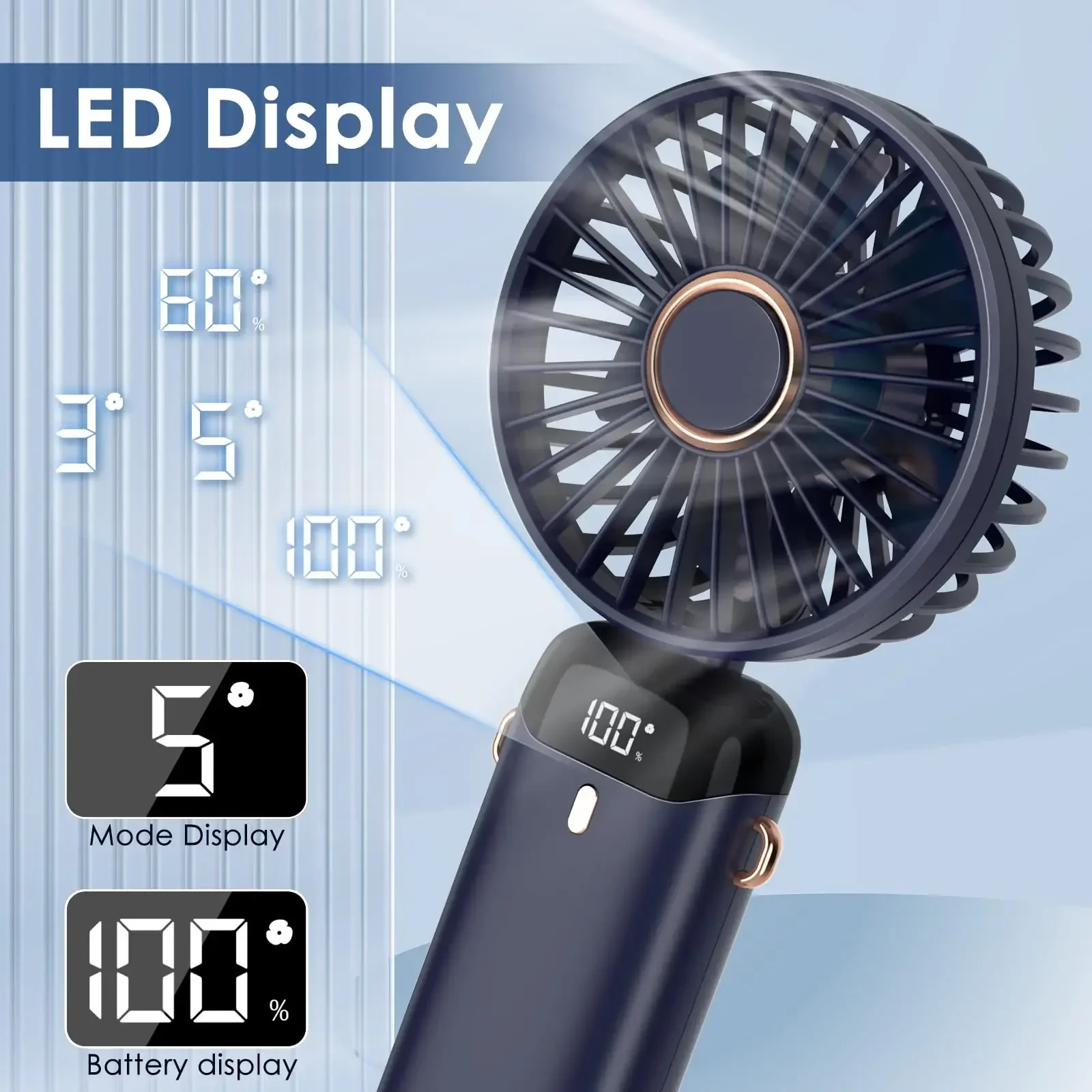 5000mAh Handheld Mini Fan Wire – Neck Hanging Phone Holder recenzja i cena