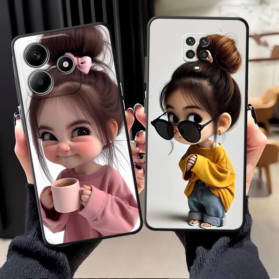 Cartoon Girl Pattern Funda Pho – Phone Accessories For Girls recenzja i cena