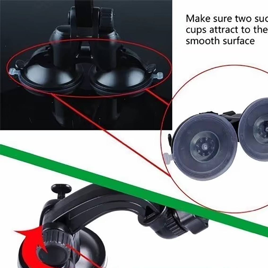Double Suction Cup Mount with  – Selfie Stick Tripod recenzja i cena
