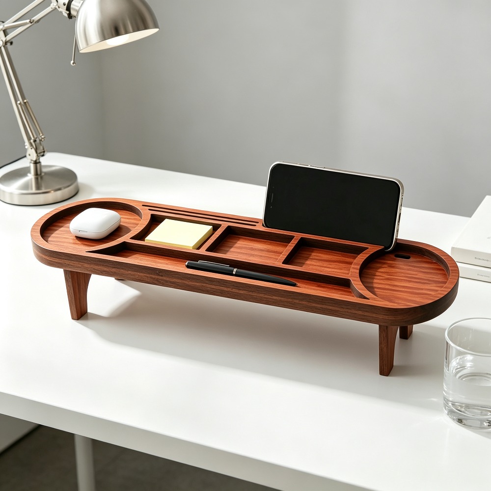 Wooden Desk Organizer with Pho – Phone Accessories Rack recenzja i cena