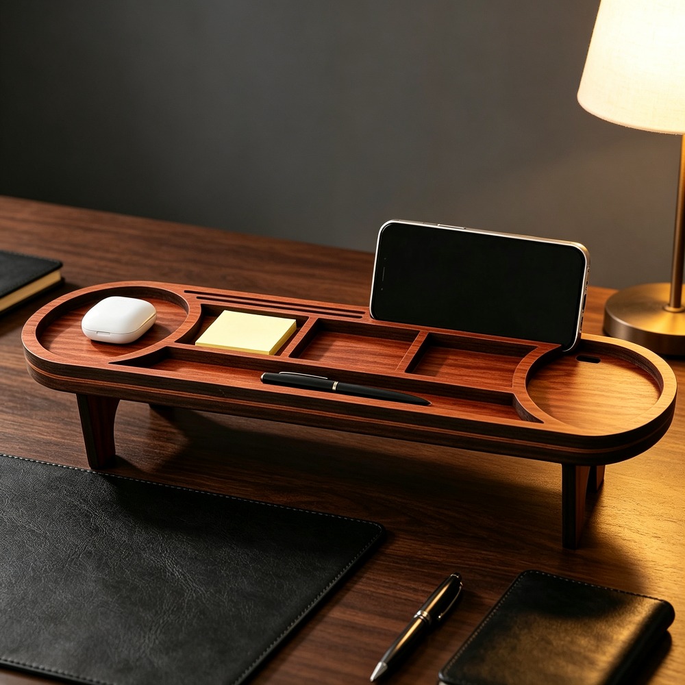 Wooden Desk Organizer with Pho – Phone Accessories Rack recenzja i cena